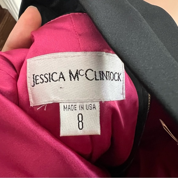 Jessica McClintock Vintage Bright Pink Strapless Mini Dress - Picture 8 of 8